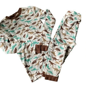 PETIT LEM BOUTIQUE BOYS GIRLS DINOSAUR PAJAMAS TOP BOTTOM SLEEP BED PJS SIZE 12